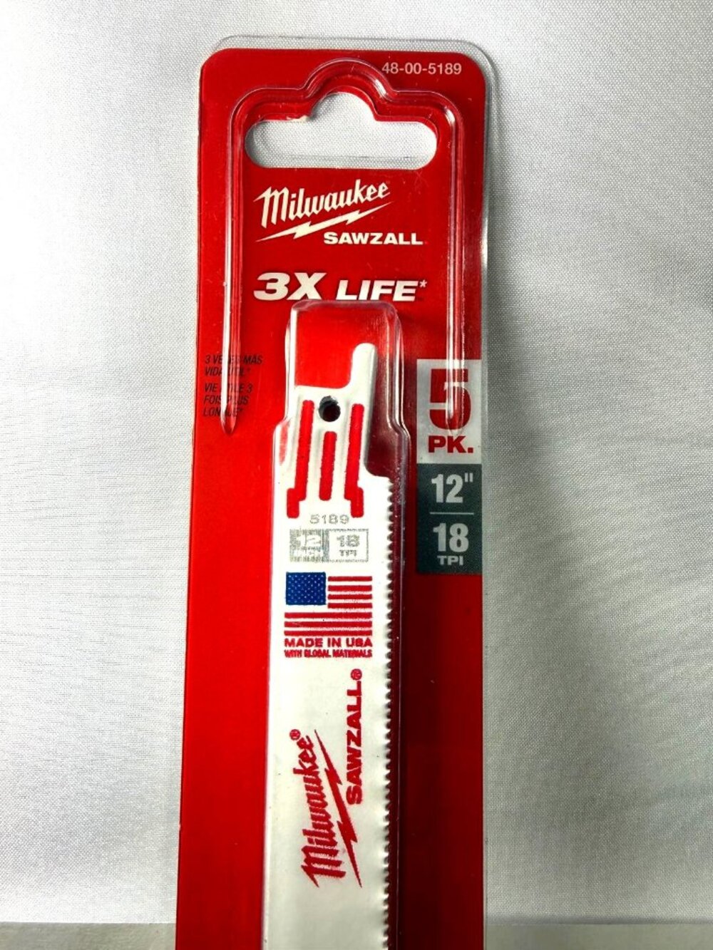 Milwaukee 12 in., 18 TPI SAWZALL Blades, Medium metal (5 Pack)